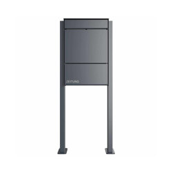 Design Pedestal Mailbox GOETHE ST-Q with newspaper compartment - RAL of your choice | Briefkästen | Briefkasten Manufaktur