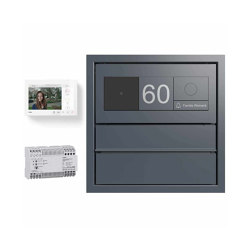 Design pass-through letterbox GOETHE MDW - RAL as desired - GIRA System 106 - VIDEO complete set 300-390mm depth | Briefkästen | Briefkasten Manufaktur
