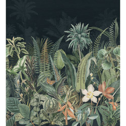 DAINTREE BLEU MARINE/VERT MOUSSE | Pattern plants / flowers | Casamance