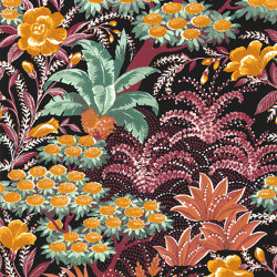 ALBA NOIR/GRENAT | Pattern plants / flowers | Casamance