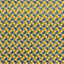 BAKER STREET MOUTARDE / PETROLE | Upholstery fabrics | Casamance