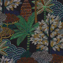 VOYAGE IMAGINAIRE NOIR / ÉMERAUDE | Tessuti decorative | Casamance