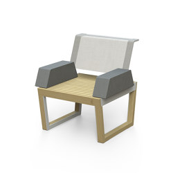 Armchair with armrests Barka | open base | Egoé