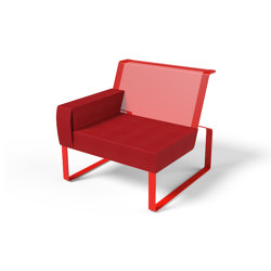 Armchair with left armrest and front pocket Moja | open base | Egoé