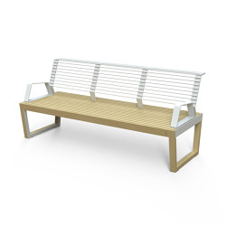 Barka Three-seat Bench with Armrest