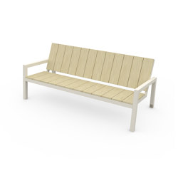Laurede Three-seat Bench with Armrests | open base | Egoé