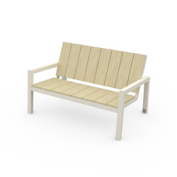 Laurede Two-seat Bench with Armrests | Benches | Egoé
