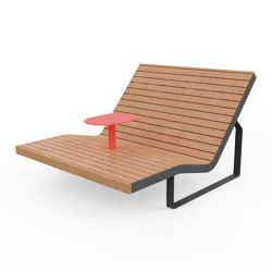 Preva Double Deckchair with Table | Lettini giardino | Egoé
