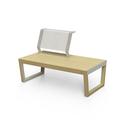 Two-seat bench with partial backrest Barka | Benches | Egoé