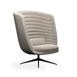 cleo metal soft - lounge chair high backrest, turning base | Fauteuils | Rossin srl