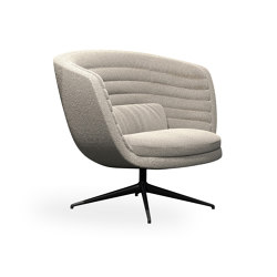 cleo metal soft - lounge chair low backrest, turning base | Sessel | Rossin srl