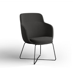 cleo mini high - plain padding, metal sled pedestal | Chairs | Rossin srl