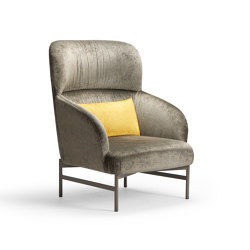 kamal - Armchair high with back cushion | Poltrone | Rossin srl