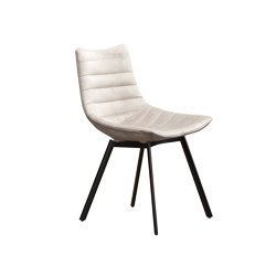 luc soft - Chair quilted, feet elliptical varnished black | Chairs | Rossin srl