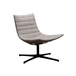 luc soft - Lounge chair quilted, rotating 4-star base black varnished | Poltrone | Rossin srl