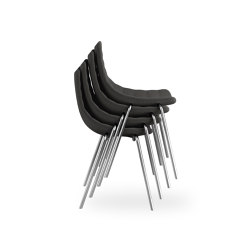 luc varnished - Chair stackable, feet chrome | Chairs | Rossin srl