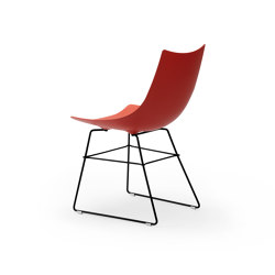 luc varnished - Chair, sled pedestal metal varnished blac | Sedie | Rossin srl