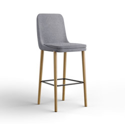 sofie - Barstool, 4 wooden feet, high back | Tabourets de bar | Rossin srl