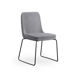 sofie - Chair, sled metal base black, high back | Chaises | Rossin srl