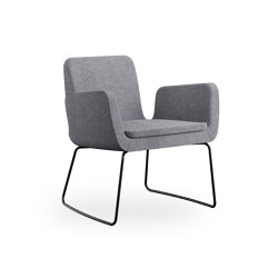 sofie - Lounge chair, sled metal base black | Chaises | Rossin srl