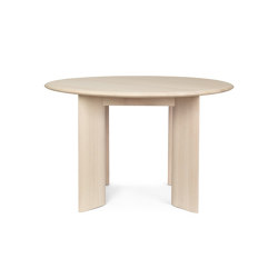 Bevel Round Table Ø 117  - White Oiled Beech