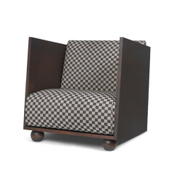 Rum Lounge Chair - Check - Dark Stained/Sand/Black | Fauteuils | ferm LIVING