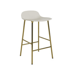 Form Barstool 65 cm Brass Light Grey | Bar stools | Normann Copenhagen