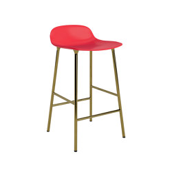 Form Barstool 65 cm Brass Bright Red | Tabourets de bar | Normann Copenhagen