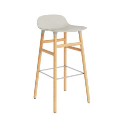 Form Barstool 75 Oak Light Grey | Bar stools | Normann Copenhagen