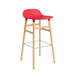 Form Barstool 75 Oak Bright Red | Bar stools | Normann Copenhagen