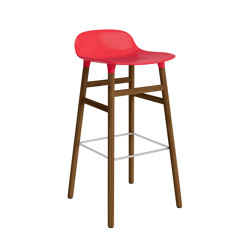 Form Barstool 75 Walnut Bright Red | Bar stools | Normann Copenhagen