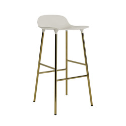 Form Barstool 75 Brass Light Grey | Bar stools | Normann Copenhagen