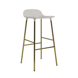 Form Barstool 75 Brass Warm Grey | Bar stools | Normann Copenhagen
