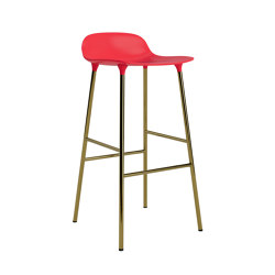 Form Barstool 75 Brass Bright Red | Bar stools | Normann Copenhagen