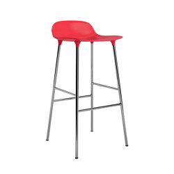 Form Barstool 75 Chrome Bright Red | Bar stools | Normann Copenhagen