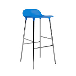 Form Barstool 75 Chrome Bright Blue | Bar stools | Normann Copenhagen