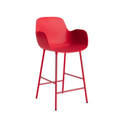 Form Bar Armchair 65 cm Steel Bright Red | Barhocker | Normann Copenhagen