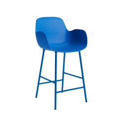 Form Bar Armchair 65 cm Steel Bright Blue | Sgabelli bancone | Normann Copenhagen