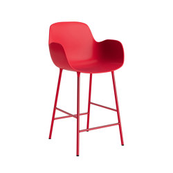Form Bar Armchair 75 cm Steel Bright Red | Tabourets de bar | Normann Copenhagen