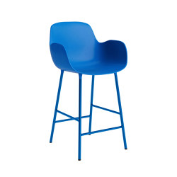 Form Bar Armchair 75 cm Steel Bright Blue | Taburetes de bar | Normann Copenhagen