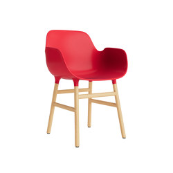 Form Armchair Wood Oak Bright Red | Stühle | Normann Copenhagen