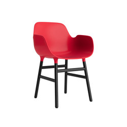 Form Armchair Wood Black Oak Bright Red | Chairs | Normann Copenhagen