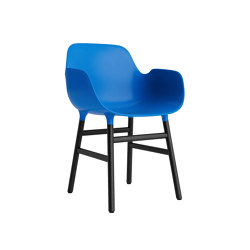 Form Armchair Wood Black Oak Bright Blue | Stühle | Normann Copenhagen