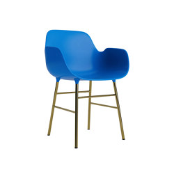 Form Armchair Brass Bright Blue | Chaises | Normann Copenhagen
