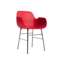 Form Armchair Chrome Bright Red | open base | Normann Copenhagen