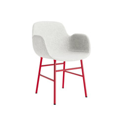 Form Armchair Full Upholstery Steel Bright Red Hallingdal 110 | Chaises | Normann Copenhagen