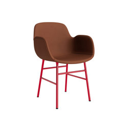 Form Armchair Full Upholstery Steel Bright Red Ultra 41574 | Stühle | Normann Copenhagen