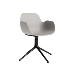 Form Armchair Swivel 4L Black Alu Warm Grey | Stühle | Normann Copenhagen