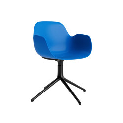 Form Armchair Swivel 4L Black Alu Bright Blue | Sedie | Normann Copenhagen