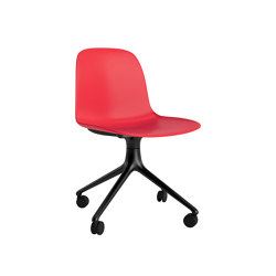 Form Chair Swivel 4W Alu Bright Red | Sillas | Normann Copenhagen